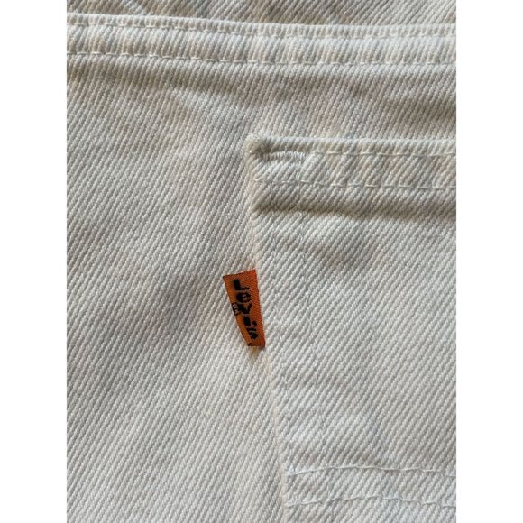Vintage 70’s Mens Size 42” Levi’s 550 Relaxed Fit White Denim Shorts Made in USA - Picture 7 of 11